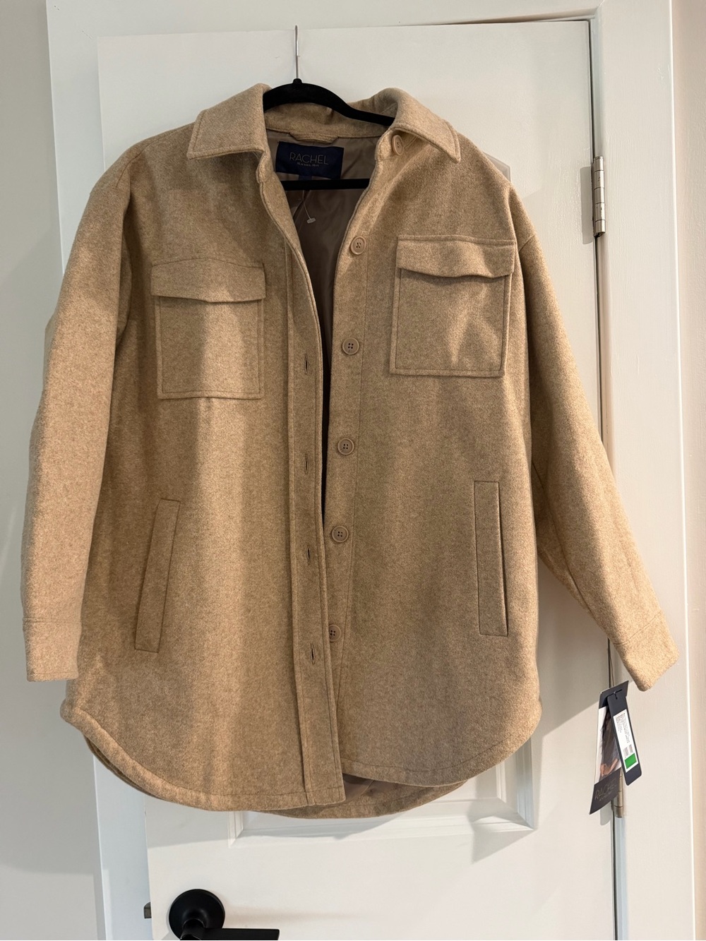 RACHEL Rachel Roy Camel Button-Front Shirt Jacket